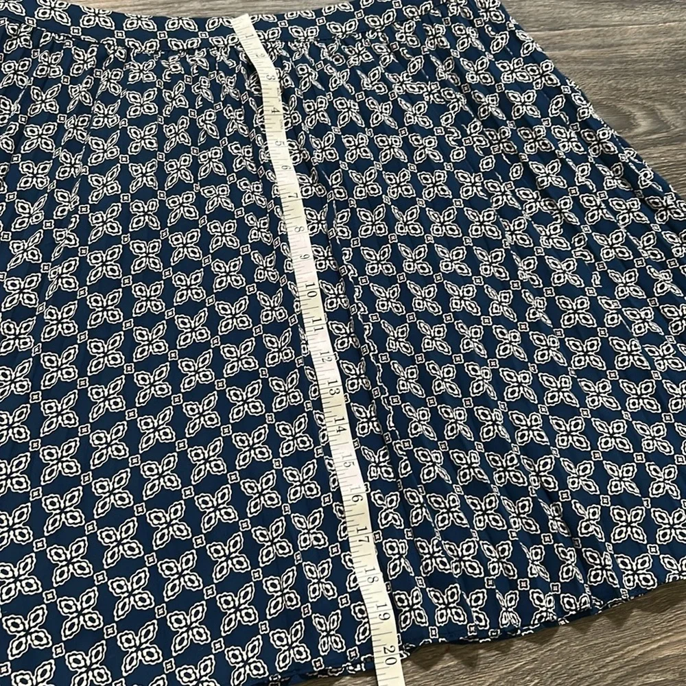 NEW J. Crew Size 10 Pleated Mini Skirt Seaport Blue Autumn Lined Print Preppy